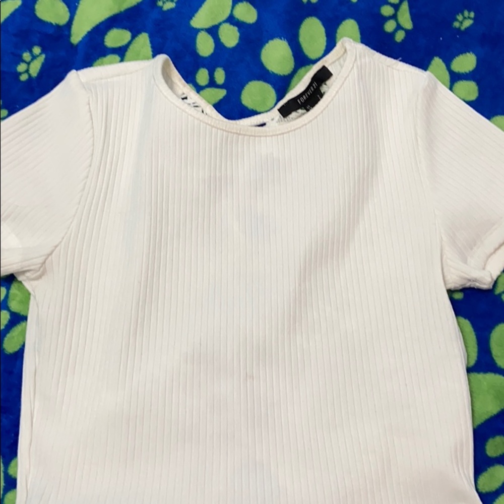 forever 21 white crop